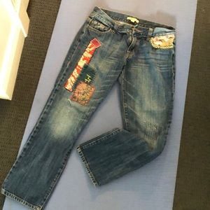 Cabi patch crop jeans